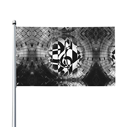 Flaggen mit Musikschlüssel-Motiv, bedruckt, 90 x 152 cm, lebendige Farben, Gartendekoration, Banner, Schilder, für drinnen und draußen Flaggen mit Musikschlüssel-Motiv, bedruckt, 90 x 152 cm, lebendige Farben, Gartendekoration, Banner, Schilder, für drinnen und draußen von Judjfedo