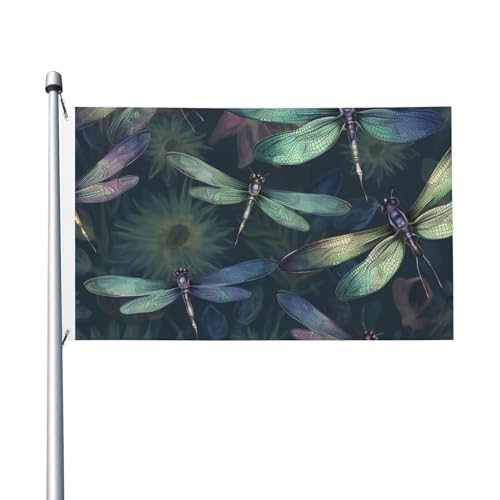 Libellenmuster-Flaggen für den Außenbereich, 90 x 150 cm, doppelseitige saisonale Gartenflagge, Banner mit Ösen, Outdoor-Flagge für Hausdekorationen, Fotohintergrund Libellenmuster-Flaggen für den Außenbereich, 90 x 150 cm, doppelseitige saisonale Gartenflagge, Banner mit Ösen, Outdoor-Flagge für Hausdekorationen, Fotohintergrund von Judjfedo