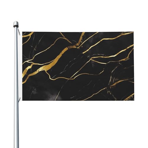 Schwarze und goldene Marmor-Textur-Flaggen für den Außenbereich, 90 x 150 cm, doppelseitige saisonale Gartenflagge, Banner mit Ösen, Outdoor-Flagge für Hausdekorationen, Fotohintergrund Schwarze und goldene Marmor-Textur-Flaggen für den Außenbereich, 90 x 150 cm, doppelseitige saisonale Gartenflagge, Banner mit Ösen, Outdoor-Flagge für Hausdekorationen, Fotohintergrund von Judjfedo