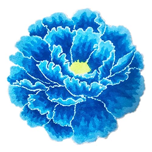 Home Dec Blaue Pfingstrosen-Blumen-Form, runder Teppich, weicher Plüsch, flauschiger Teppich für Schlafzimmer/Küche/Bad/Nachttisch, Innenbereich, Bodenmatte, Blumenmuster, 59.9x60 cm Home Dec Blaue Pfingstrosen-Blumen-Form, runder Teppich, weicher Plüsch, flauschiger Teppich für Schlafzimmer/Küche/Bad/Nachttisch, Innenbereich, Bodenmatte, Blumenmuster, 59.9x60 cm von Judy Dre am