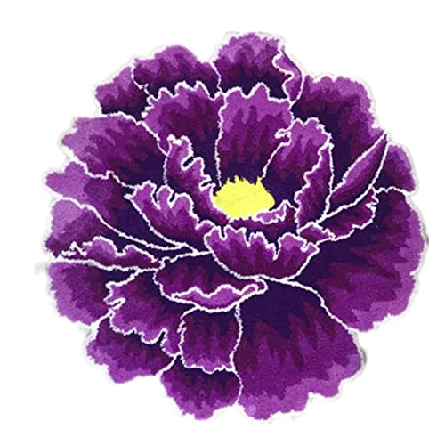 Teppiche in lila Pfingstrosen-Blumenform, runder Bereich, Polyester-Teppich für Schlafzimmer/Küche/Bad/Nachttisch, für den Innenbereich, Wohnzimmerteppich, Fußmatte mit Blumenmuster, 59.9x60 cm Teppiche in lila Pfingstrosen-Blumenform, runder Bereich, Polyester-Teppich für Schlafzimmer/Küche/Bad/Nachttisch, für den Innenbereich, Wohnzimmerteppich, Fußmatte mit Blumenmuster, 59.9x60 cm von Judy Dre am