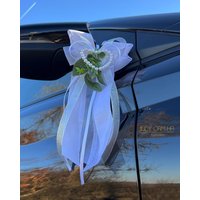 2 Schleifen Xxl - Kirchenschmuck Autoschmuck Seitenspiegeln Hochzeit Perlenherz Weiss/Silber/Grün 2 Schleifen Xxl - Kirchenschmuck Autoschmuck Seitenspiegeln Hochzeit Perlenherz Weiss/Silber/Grün von JudyCamHa