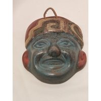 Eine Seltene Vintage Handgemachte Keramik Gesichtsmaske, Wandbehang, Wanddekoration, Sammlerstück, Dekorative, Geschenkideen von Judycollections