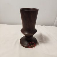 Vintage Handgemachte Massivholz Kelch/Tasse, Knospe Vase, Trockenblumenhalter, Kerzenhalter, Pinsel Pot, Bar/Büro Tischdekor, Geschenkideen von Judycollections