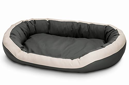 Hundebett aus Ekoleder, weiches Kissen für mittelgroße und große Hunde, flauschiges Hundebett, Sofa Luxus M-XL von Juelle