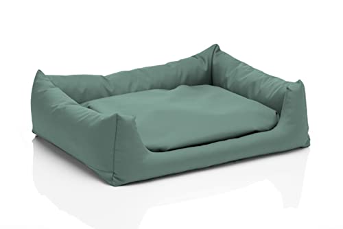 Juelle Hundebett - Hundekissen für große Hunde - Abnehmbarer Bezug, maschinenwaschbar, flauschiges Bett, Hundesofa Pola XXS-XL (Größe: L - 100x80 cm, Dunkle Mint) von Juelle