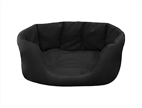 Juelle Hundebett aus Kunstleder, Bett für große Hunde, flauschiges Hundekissen, Sofa Paris S-XL (100 x 80 cm, Schwarz) von Juelle