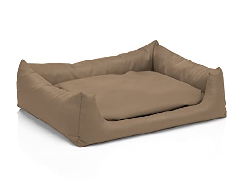 Juelle Hundebett aus Kunstleder Hundebett Kuschelbett Sofy Rex S-XXL (70 x 50 cm, Brudelbeige) von Juelle