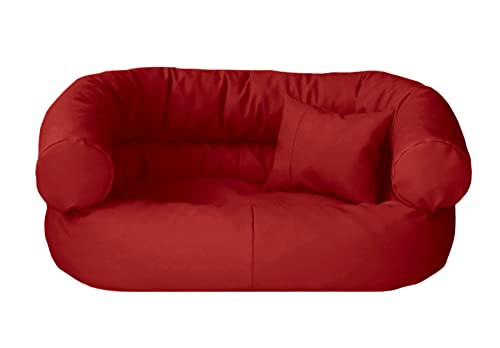 Juelle Hundebett aus Kunstleder Kissen für große Hunde Ausziehbarer Bezug, Kuscheliges Hundesofa, Hundebett Fergus S-XXL (100x80cm, Rot) von Juelle