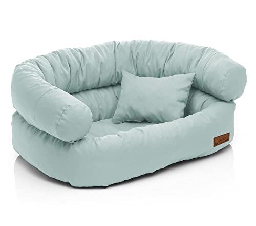 Juelle Hundebett - Großhundesofa, Abnehmbarer Bezug maschinenwaschbar, flauschiges Bett, Hundesessel Santi S-XXL (Größe: L - 100x80 cm, Hellmint) von Juelle