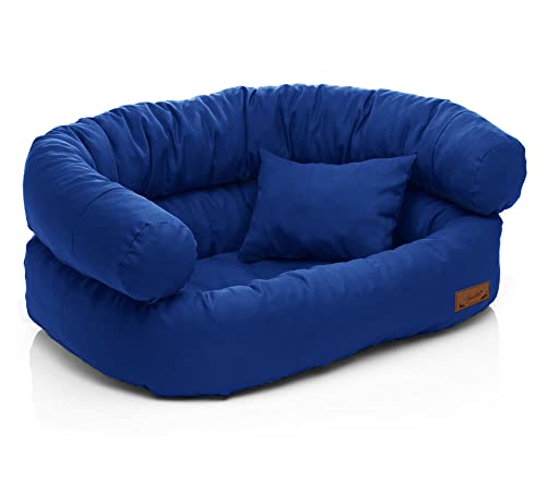 Juelle Hundebett für große Hunde - Sofa für große Hunde, Abnehmbarer Bezug, maschinenwaschbar, flauschiges Bett, Hundesessel Santi S-XXL (Größe: XL - 120x85 cm, Szafir) von Juelle