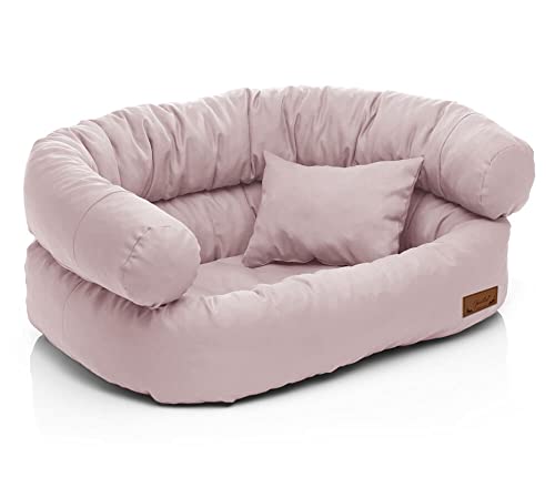 Juelle Hundebett - große Hunde Sofa Abnehmbarer Bezug maschinenwaschbar flauschiges Bett, Hundesessel Santi S-XXL (Größe: XL - 120x85 cm, Helle Rosa ) von Juelle