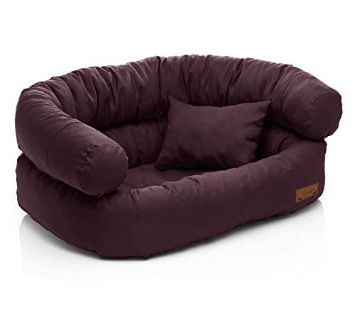 Juelle Hundebett - große Hunde Sofa Abnehmbarer Bezug maschinenwaschbar flauschiges Bett, Hundesessel Santi S-XXL (Größe: XL - 120x85cm, Pflaume) von Juelle