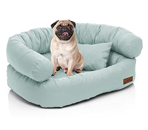 Juelle Kleinhundesofa - Kleinhund-Sofa, Abnehmbarer Bezug, maschinenwaschbar, flauschiges Bett, Hundesessel Santi S-XXL (Größe: S - 70x50 cm, Hellmint) von Juelle