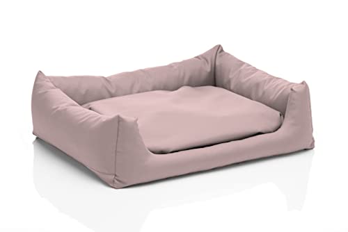 Juelle Mittelhund Hundebett - Hundekissen für mittelgroße Hunde, Abnehmbarer Bezug, maschinenwaschbar, flauschiges Bett, Hundesofa Pola XXS-XL (Größe: M - 80x65 cm, Helles Puder Rosa) von Juelle