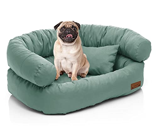 Juelle Mittelhundbett - Sofa für mittelgroße Hunde, Abnehmbarer Bezug, maschinenwaschbar, flauschiges Bett, Hundesessel Santi S-XXL (Größe: M - 80x60 cm, Dunkle Mint) von Juelle