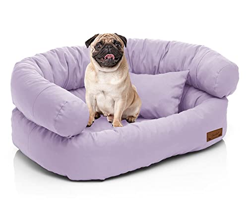 Juelle Mittelhundbett - Sofa für mittelgroße Hunde, Abnehmbarer Bezug, maschinenwaschbar, flauschiges Bett, Hundesessel Santi S-XXL (Größe: M - 80x60 cm, Flieder) von Juelle