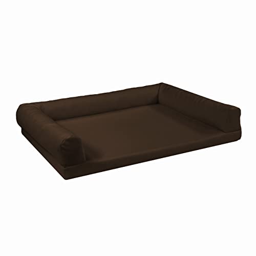 Juelle Orthopädisches Hundebett aus Kunstleder, Hundesofa mit Orthopädischer Matratze für Große Hunde, Abnehmbarer Bezug, Maschinenwaschbar, Lord L-XXL - 145x105x20 cm, Dunkelbraun von Juelle