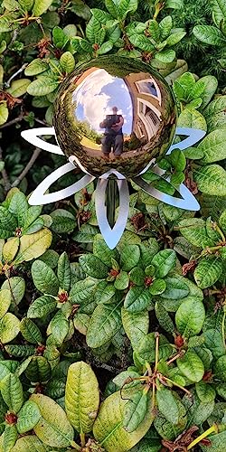 Jürgen Bocker Garten-Ambiente Blütenzauber Paris Rosenkugel 10 cm Edelstahl Gartenstecker Deko mit Stab 80 cm (golden Rose poliert) von Jürgen Bocker Garten-Ambiente