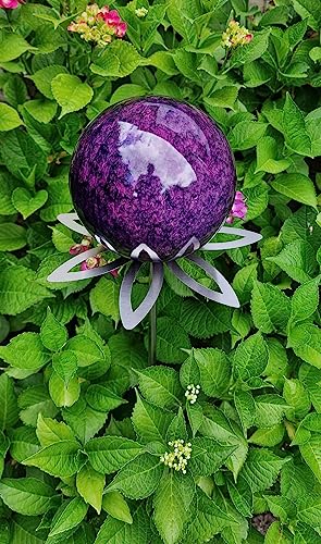 Jürgen Bocker Garten-Ambiente Blütenzauber Paris Rosenkugel 15 cm Edelstahl Gartenstecker Deko mit Stab 80 cm (violett) von Jürgen Bocker Garten-Ambiente