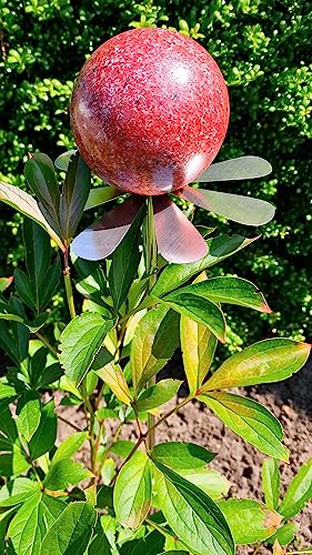 Jürgen Bocker Garten-Ambiente Blütenzauber Rotterdam Rosenkugel 10 cm Edelstahl Gartenstecker Deko mit Stab 80 cm (rot) von Jürgen Bocker Garten-Ambiente