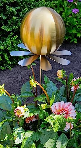 Jürgen Bocker Garten-Ambiente Blütenzauber Rotterdam Rosenkugel 15 cm Edelstahl Gartenstecker Deko mit Stab 80 cm (Gold matt) von Jürgen Bocker Garten-Ambiente