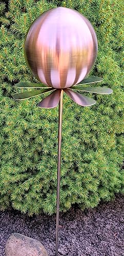 Jürgen Bocker Garten-Ambiente Blütenzauber Rotterdam Rosenkugel 15 cm Edelstahl Gartenstecker Deko mit Stab 80 cm (golden Rose matt) von Jürgen Bocker Garten-Ambiente