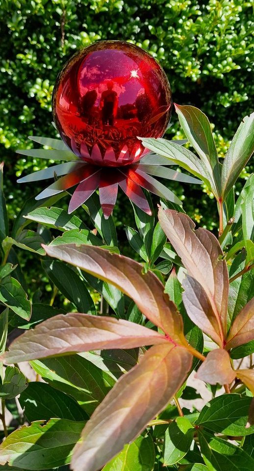 Jürgen Bocker - Gartenambiente Gartenstecker Blütenzauber Milano Rosenkugel 10 cm Edelstahl Garten mit Stab 80 cm von Jürgen Bocker - Gartenambiente