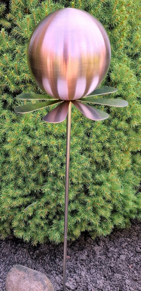 Jürgen Bocker - Gartenambiente Gartenstecker Blütenzauber Rotterdam Rosenkugel 15 cm Edelstahl mit Stab 80 cm von Jürgen Bocker - Gartenambiente