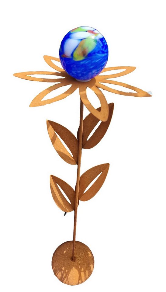 Jürgen Bocker - Gartenambiente Gartenstecker Glaszauber Blume Paris Cortenstahl 77 cm mit Standfuß von Jürgen Bocker - Gartenambiente