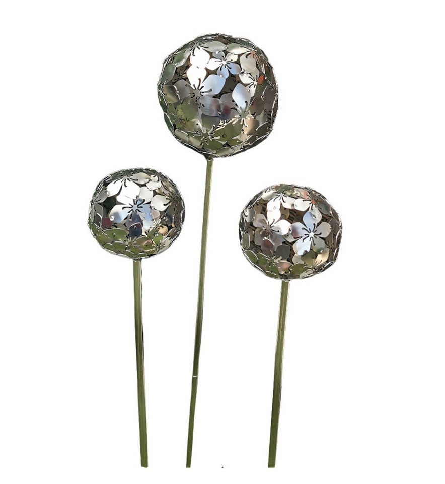 Jürgen Bocker - Gartenambiente Gartenstecker Rosenkugel Flower Edelstahl matt 3er-Set Stab 80 cm Gartenstecker von Jürgen Bocker - Gartenambiente