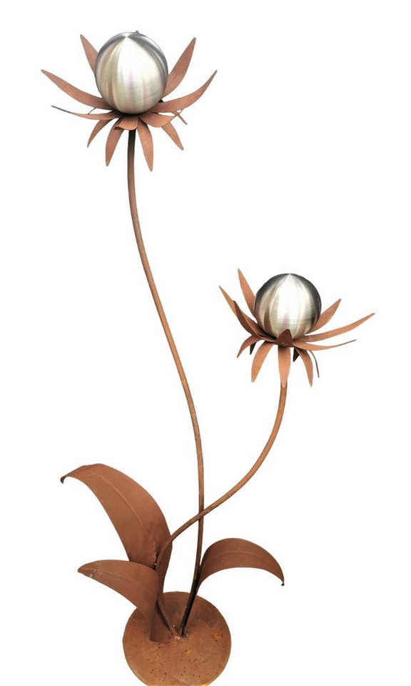 Jürgen Bocker - Gartenambiente Gartenstecker Blume Milano 120 cm Kugel Edelstahl matt Cortenstahl Garten von Jürgen Bocker - Gartenambiente