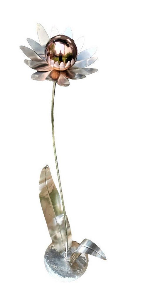 Jürgen Bocker - Gartenambiente Gartenstecker Blume Palermo Edelstahl Kugel golden rose poliert 120cm Deko Garten von Jürgen Bocker - Gartenambiente