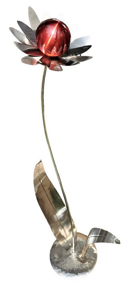 Jürgen Bocker - Gartenambiente Gartenstecker Blume Palermo Edelstahl Kugel rot matt 120 cm Dekoration Garten von Jürgen Bocker - Gartenambiente