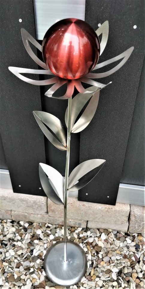 Jürgen Bocker - Gartenambiente Gartenstecker Blume Paris Edelstahl matt 77 cm mit Kugel und Standfuß von Jürgen Bocker - Gartenambiente