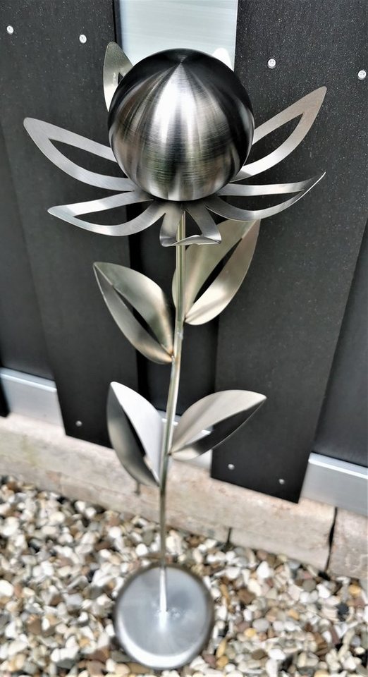 Jürgen Bocker - Gartenambiente Gartenstecker Blume Paris Edelstahl matt 77 cm mit Kugel und Standfuß von Jürgen Bocker - Gartenambiente