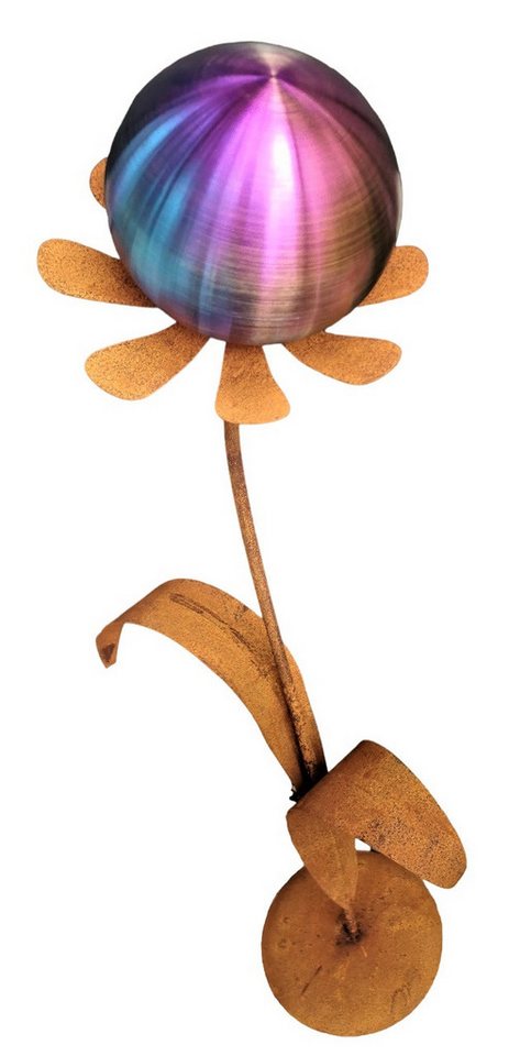 Jürgen Bocker - Gartenambiente Gartenstecker Blume Rotterdam Corten 97 cm mit Kugel und Standfuß von Jürgen Bocker - Gartenambiente
