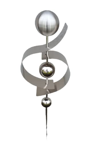 Jürgen Bocker Garten-Ambiente Gartenstecker Skulptur Jupiter 100 cm aus Edelstahl matt gebürstet mit obere Kugel Edelstahl matt gebürstet von Jürgen Bocker Garten-Ambiente