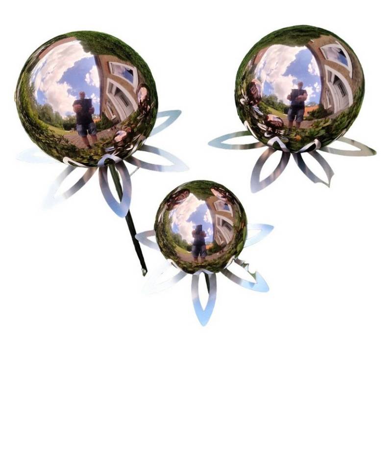 Jürgen Bocker - Gartenambiente Gartenstecker Blütenzauber Paris Rosenkugel Edelstahl 3er Set mit Stab 80 cm (3 tlg. Set) von Jürgen Bocker - Gartenambiente