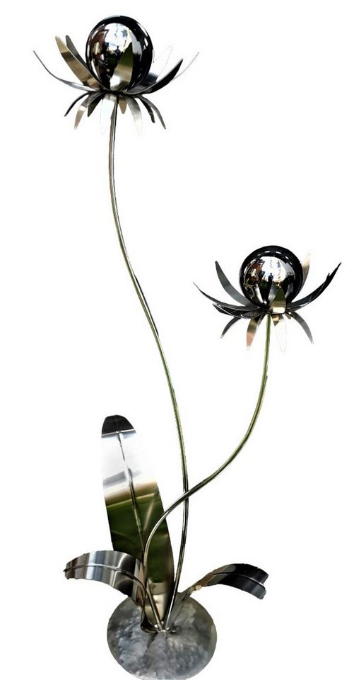 Jürgen Bocker - Gartenambiente Gartenstecker Blume Milano 120 cm Kugel Edelstahl schwarz poliert Standfuß Garten von Jürgen Bocker - Gartenambiente