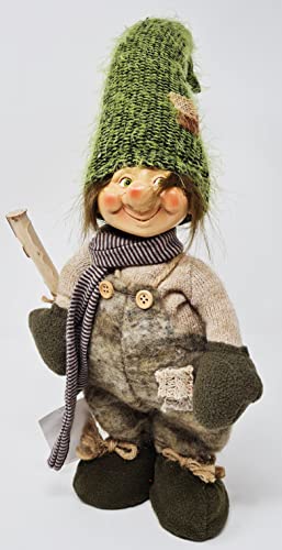 Deko Figur Wichtel Gnom Zwerg grün Mann, Textil 50cm, Weihnachtsdeko Herbst Weihnachtswichtel Dekofigur Winter Weihnachten stehend von Jürgen Schleiß Konfektion