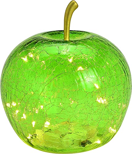 Jürgen Schleiß Konfektion Dekoleuchte Apfel mit Stiel & LED Lichterkette, Apfel Lampe, Dekolampe, Tischleuchte, Apfellampe (hellgrün 17cm) von Jürgen Schleiß Konfektion