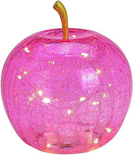 Jürgen Schleiß Konfektion Dekoleuchte Apfel mit Stiel & LED Lichterkette, Apfel Lampe, Dekolampe, Tischleuchte, Apfellampe (rosa 12cm) von Jürgen Schleiß Konfektion