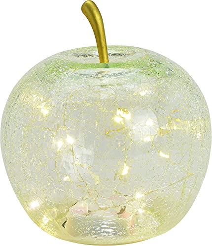 Jürgen Schleiß Konfektion Dekoleuchte Apfel mit Stiel & LED Lichterkette, Apfel Lampe, Dekolampe, Tischleuchte, Apfellampe (transparent 17cm) von Jürgen Schleiß Konfektion