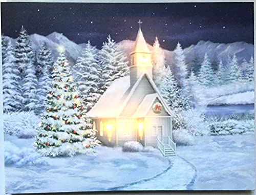 Jürgen Schleiß Konfektion LED-Bild Leinwandbild Leuchtbild Wandbild 30x40cm flackernd Wellnes Kirche Kerze Weihnachten Winter von Jürgen Schleiß Konfektion