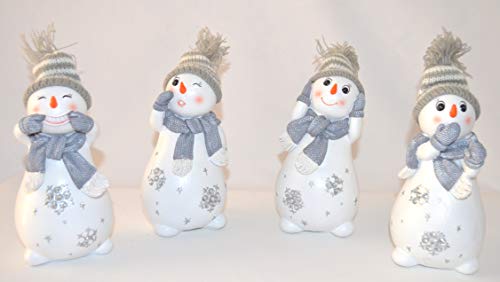 Jürgen Schleiß Konfektion Schneemann Figur Poly mit Strickmütze • 2 Farben und 2 Größen zur Auswahl • Schneemänner Winter Weihnachten Weihnachtsdekoration Schneekinder (grau, 16cm) von Jürgen Schleiß Konfektion