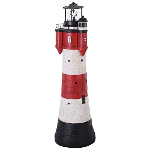 108 cm XXL Solar Leuchtturm ROTER SAND mit rotierender LED-Beleuchtung von Jürgen Westerholt GmbH