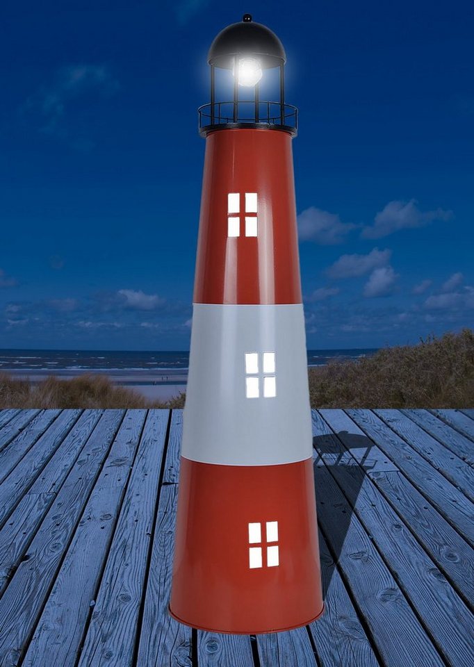 Jürgen Westerholt GmbH LED Solarleuchte LED Solar-Leuchtturm Außendekoration Garten Leuchtturm, LED fest integriert, Dämmerungssensor, freistehend von Jürgen Westerholt GmbH