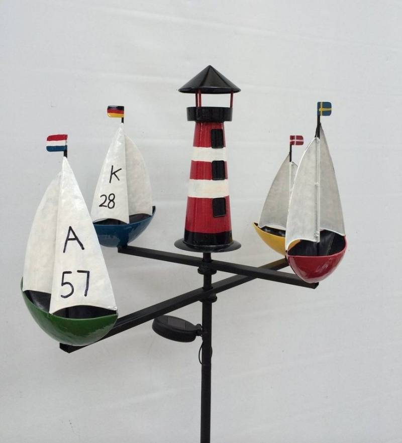 Jürgen Westerholt GmbH Windspiel Windspiel Schiffskarussell mit Leuchturm und Solarbeleuchtung von Jürgen Westerholt GmbH
