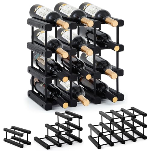 Juexica Weinregal aus Holz für 12 Flaschen, stapelbar, modulare Weinaufbewahrung, Flaschenhalter für Keller, natürliche Farbe, 1 Stück Juexica Weinregal aus Holz für 12 Flaschen, stapelbar, modulare Weinaufbewahrung, Flaschenhalter für Keller, natürliche Farbe, 1 Stück von Juexica